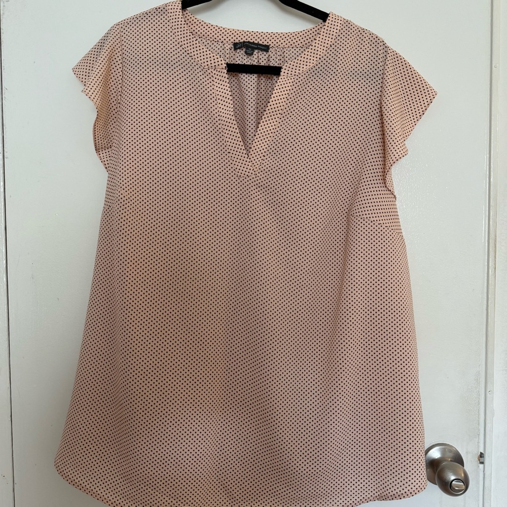 Adrianna Papell Beige Geometric Blouse